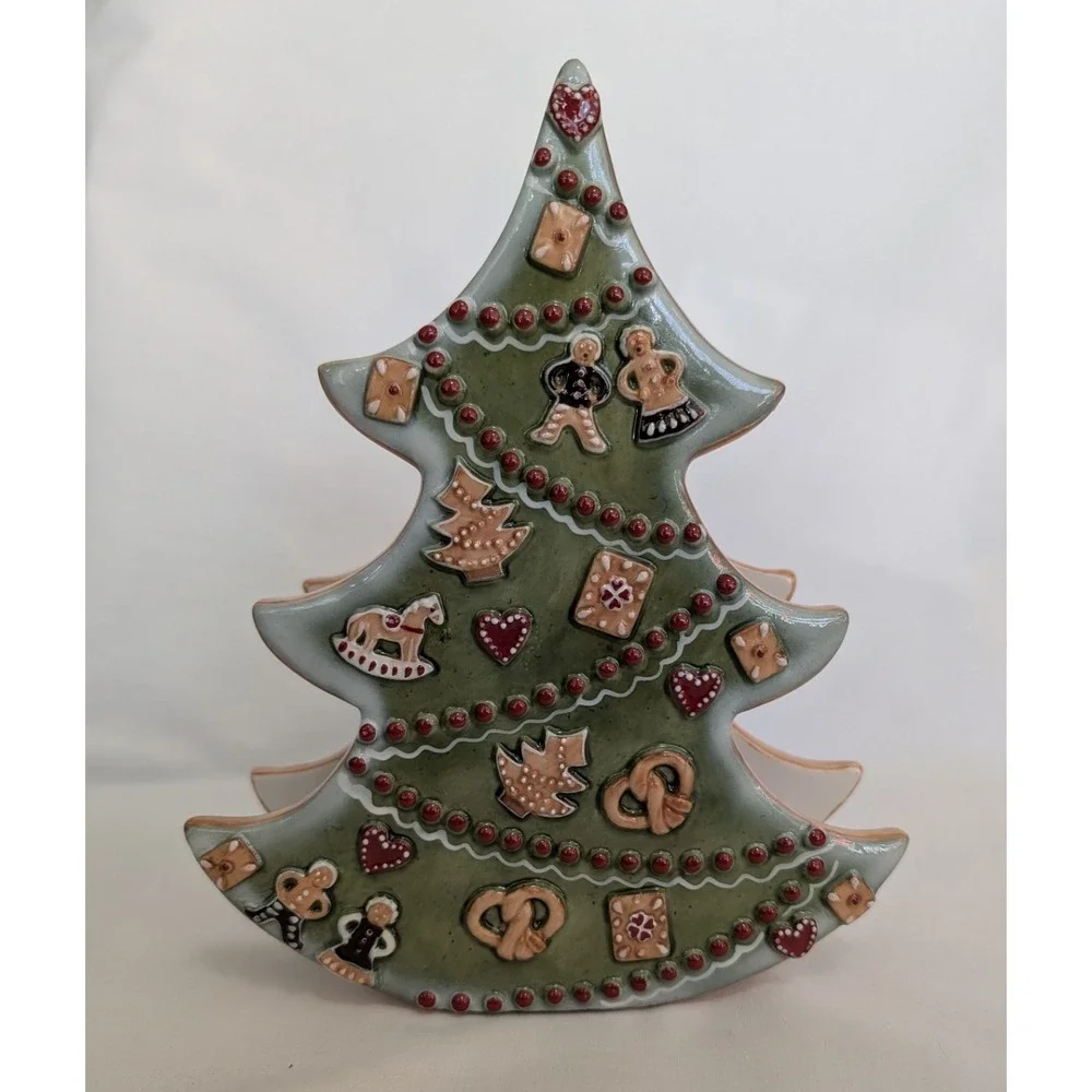 Villeroy & Boch Double Sided Christmas Tree Candle Holder‎ Pillar Ceramic 8